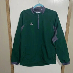 Men’s Adidas Fielders Choice Convertible 1/4 Zip Jacket Green Gray Size Small